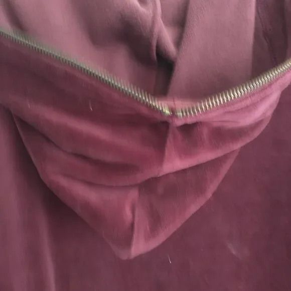 Kith Sweatshirt Hoodie Unisex S/M*Burgundy Velour Pocket 1/4 Zip Slit Streetwear